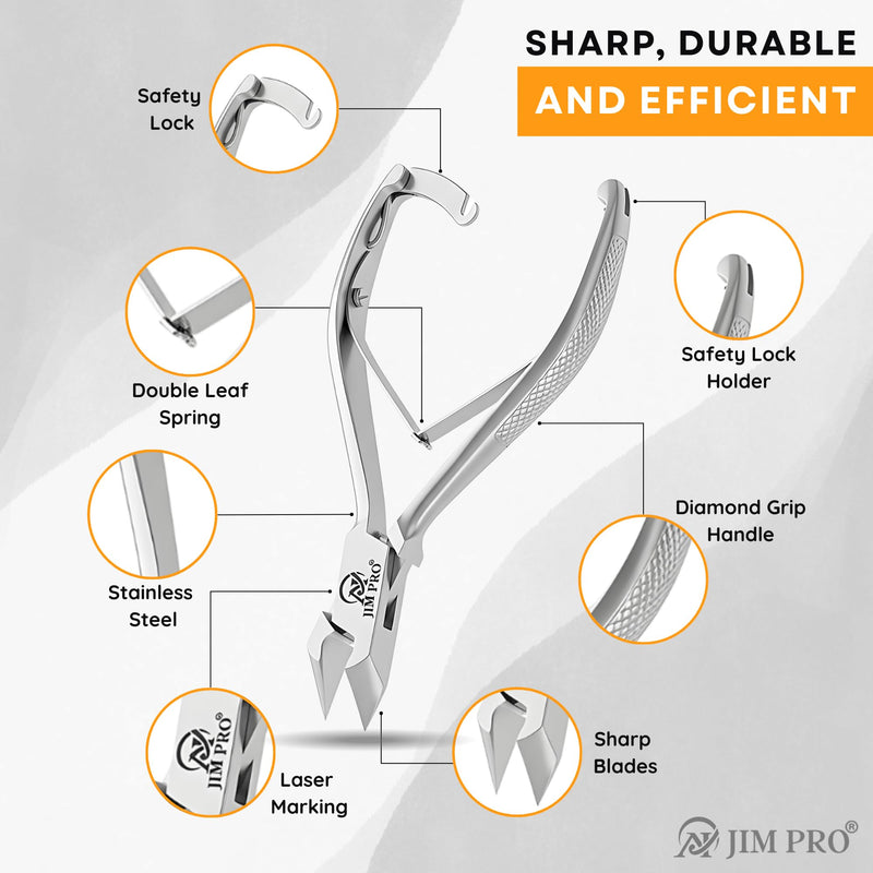 Signature Half Moon Toenail Cutter – 5.75" Stainless Steel Nail Clipper for Thick, Hard & Ingrown Toenails – Precision Pedicure Tool for Men & Women - BeesActive Australia