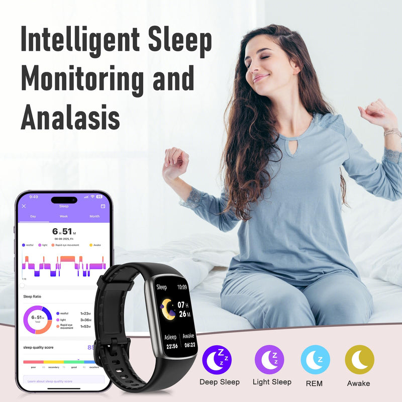 Zeacool Fitness Tracker with 24/7 Heart Rate, Blood Oxygen Sleep Monitor, 123 Sports Modes Calories Smart Watch,IP68 Waterproof Step Counter Activity Trackers Health Pedometer for Women Men Black
