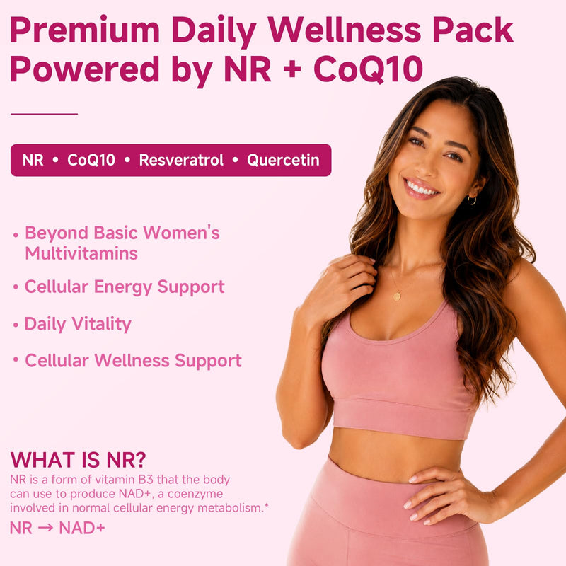 Multivitamin for Women 30+ with D3+K2, Probiotics & NR | Daily Vitamin Packs with Ashwagandha & L-Theanine, Portable Packs for Energy, Gut Health, Bone Support, 60 Day Supply 2 Box