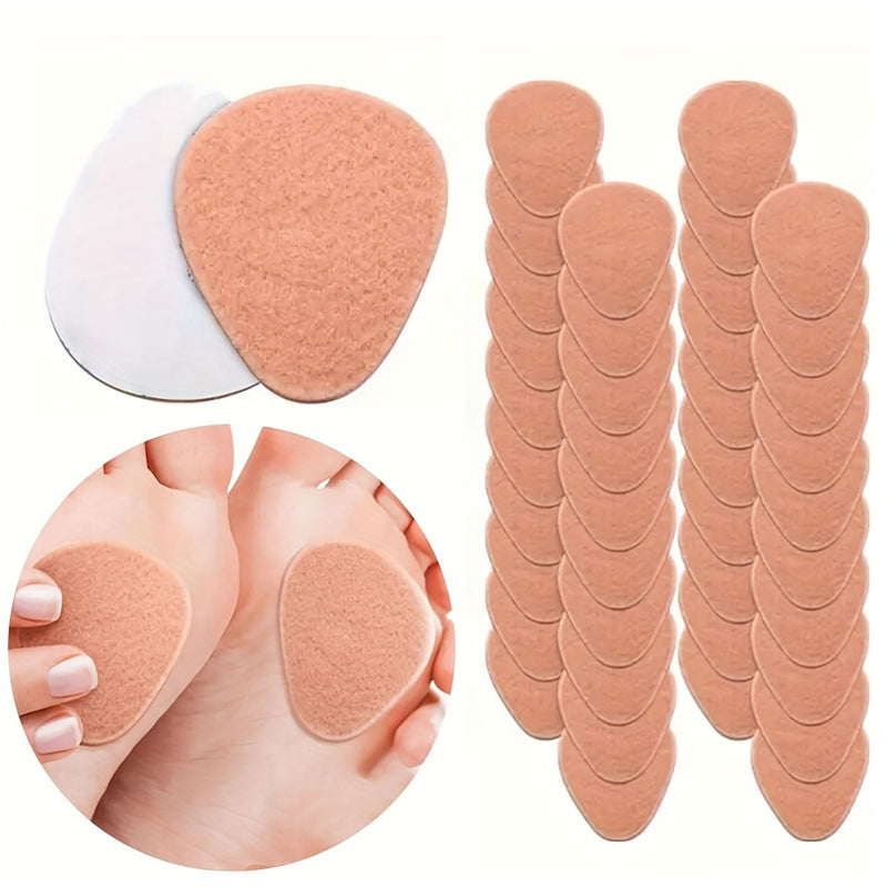 48PCS Shaped Felt Callus Pads Metatarsal Pads Forefoot Foot Pads Pain Relief Foot Cushion Keep Protecting Calluses from Rubbing on Shoes Adhesive Pads for Men and Women Brown-48pcs - BeesActive Australia