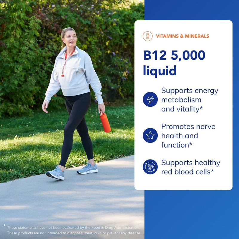 Pure Encapsulations B12 5,000 Liquid, 1 Fl Oz | Vitamin B12 Methylcobalamin Supplement to Support Energy, Nerve Health, Cognitive Function and Blood Cells*, Liquid Drops