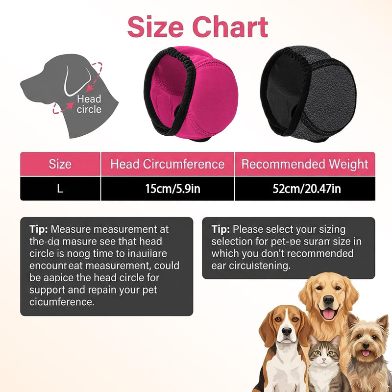 2PCS Dog Ear Covers for Bath, Dog Shower Cap with Diving Fabric, Water-Resistant Ear Protection for Bathing, Grooming, Swimming, and Noise Anxiety Relief, Adjustable Fit for Medium to Large Dogs