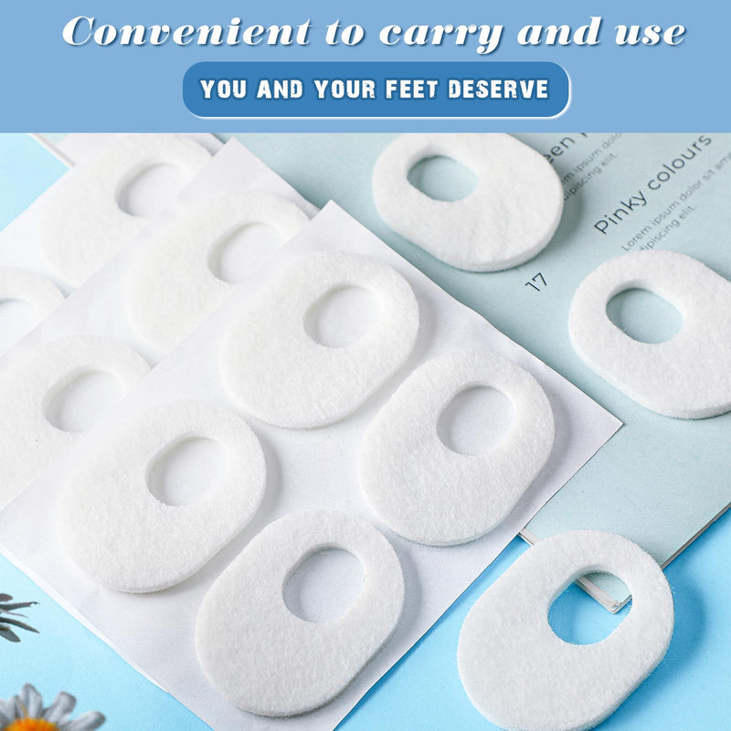 WILLBOND 48 Pack Callus Pads Soft 1/4" Thick Oval Shape Corn Pads 1/8" Felt Callus Cushions Adhesive Corn Protectors for Men Women Feet Toes Pain Relief(White, 1/4 Inch) White - BeesActive Australia