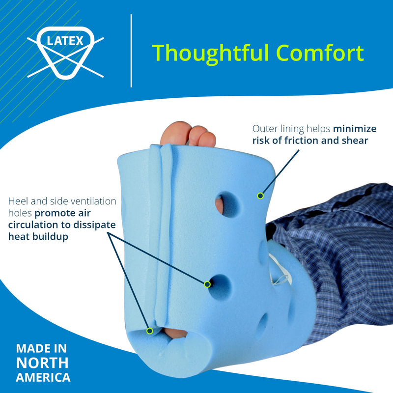 Posey TIDI 6127 Heel Guards – One Size Fits All – Foam, Light Blue – Qty: 1 Pair Per Package – Foam Protectors For Pressure Injuries – Heel Off-Loading Devices – Home Care - BeesActive Australia