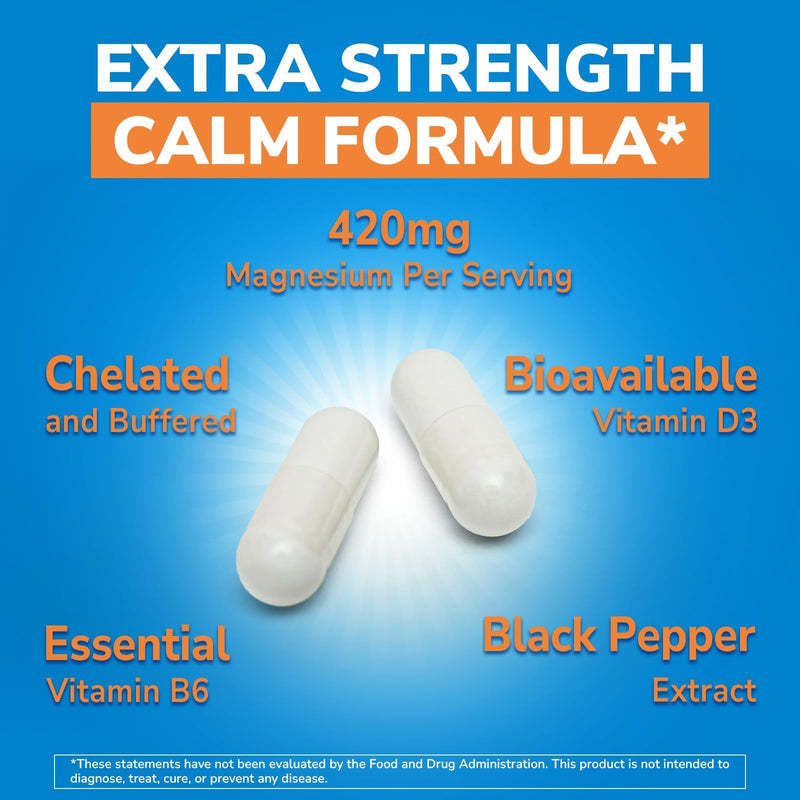 Vitalibre Magnesium Glycinate 420mg with Vitamin D3 B6, 240 Vegan Capsules | Chelated & Buffered Magnesium Supplement | High Absorption for Nerve, Bone, Heart, Mood, Sleep Support, Non-GMO 240 Count (Pack of 1)