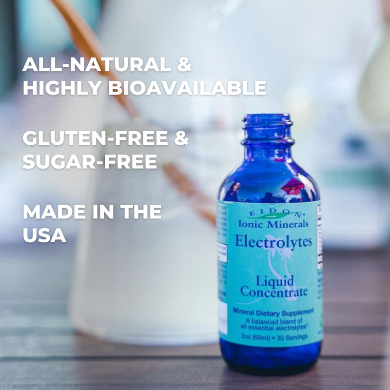Eidon Ionic Minerals - Liquid Electrolyte Drops, Ionic Mineral Supplement to Add to Water, Replenish & Balance The Electrolyte Equilibrium, Hydration Support, Unsweetened Sugar Free - 2 oz - BeesActive Australia