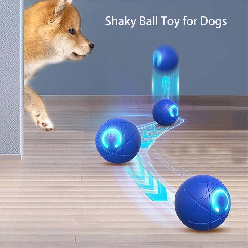 Shaky Ball Toy for Dogs, Vibrating Dog Ball, Shaky Ball Dog Toy, Automatic Moving Dog Toy Ball, Bouncing Ball Dog Toy, Suitable for All Dogs (Blue+Orange)