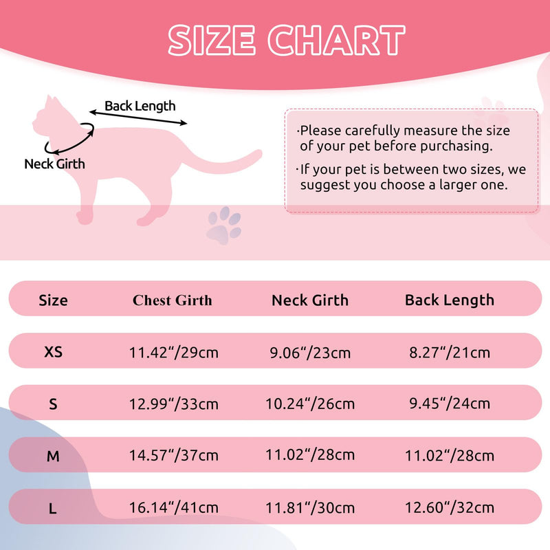 CITÉTOILE Cat bodysuit after surgery, post-operative cat clothing for abdominal wounds, recovery suit, clothing after surgery, e-collar alternative for cats, dogs, pink, M - BeesActive Australia