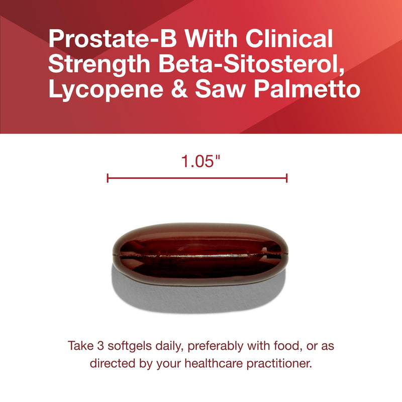 PROTOCOL FOR LIFE BALANCE Prostate-B Clinical Strength, Men, 90 Softgels | Prostate Health Supplement for Men, with Beta Sitosterol, Lycopene, and Saw Palmetto, Halal and Dairy Free