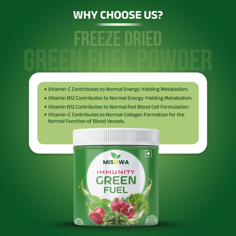 Immunity Boost Green Powder Helps Support Detoxification and Clean Energy Freeze Dried Blend with Apple Celery, Spinach, Mint & Pomegranate 200g 1