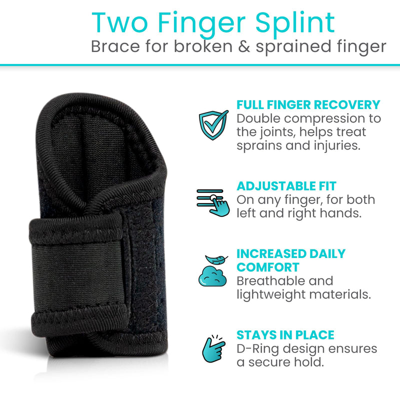 Vive Buddy Tape Finger Splint (2 PCS) - Buddy Tape Alternative Brace for Broken & Sprained Fingers - Support Guard Wrap for Knuckles, Middle, Index, Ring, Pinky, Joint Pain - Sleeve for Injury - BeesActive Australia