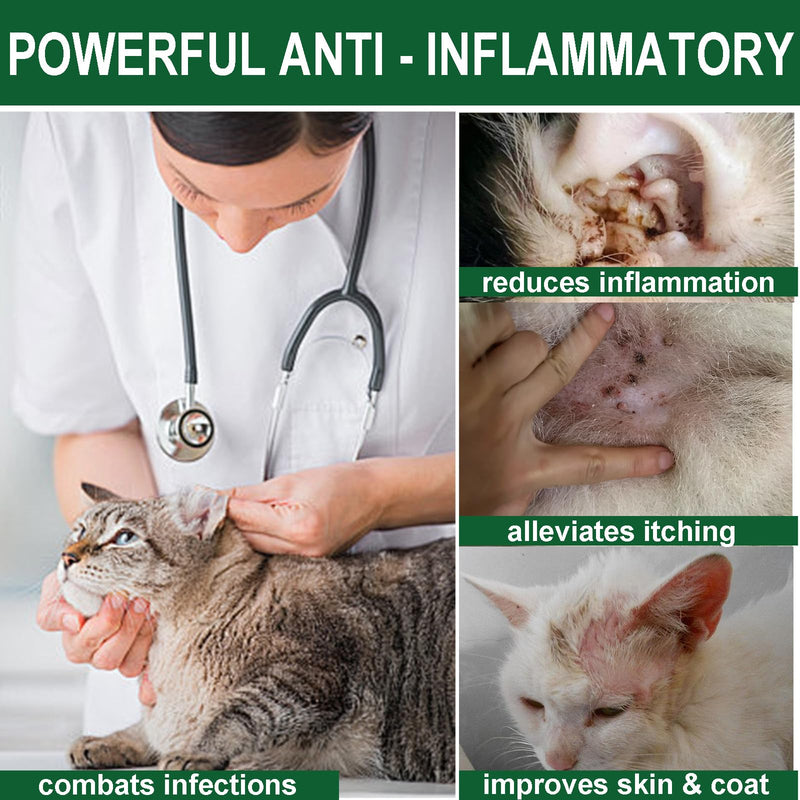 Yeast Infection Treatment for Dogs & Cats, Naturally Supports Itchy Skin & Ear Infections Treatment, Relieves Itching & Irritation, Reduces Ears & Paws Inflammation (1pcs) 1pcs