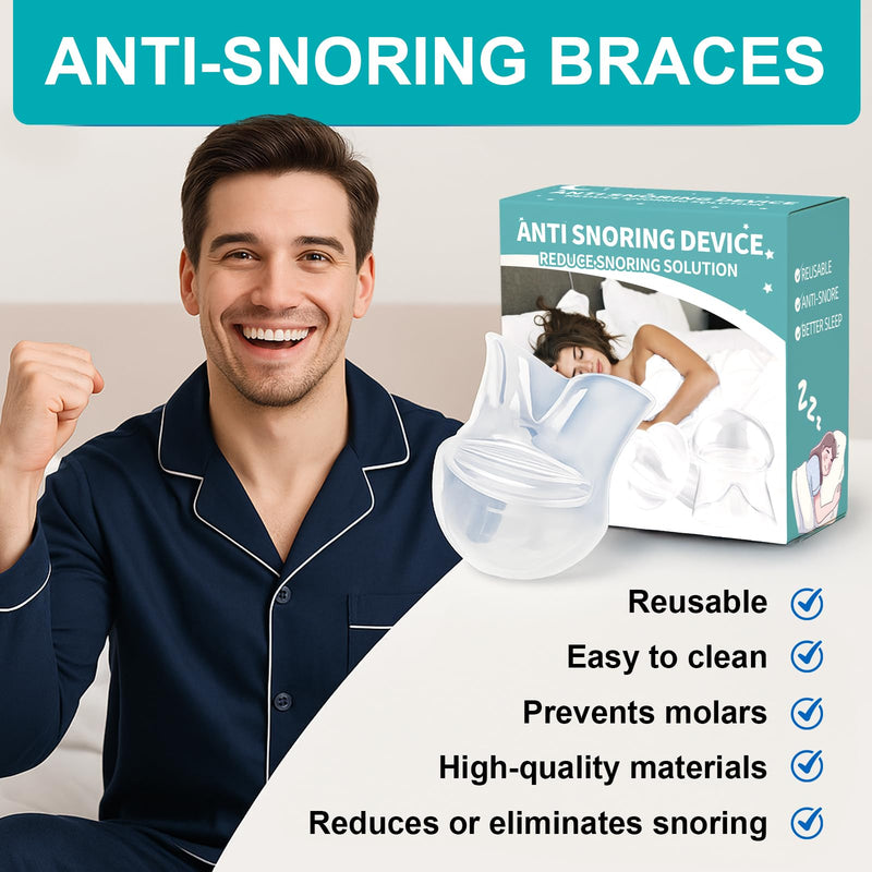 Snoring Solution, Tongue Retaining Snore Devices Stopper - Anti Snoring Devices Mouthpiece Mouth Guard for Men and Women - RS10 White Large - BeesActive Australia