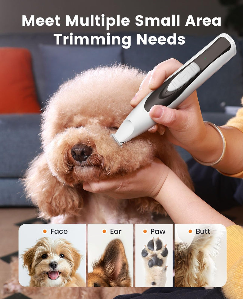 oneisall 2 in 1 Quiet Paw Trimmer and Dog Nail Grinder with LED Lights, 35dB Dog Paw Grooming Kit Rechargeable Cordless Pet Clipper 2-in-1 Set - BeesActive Australia