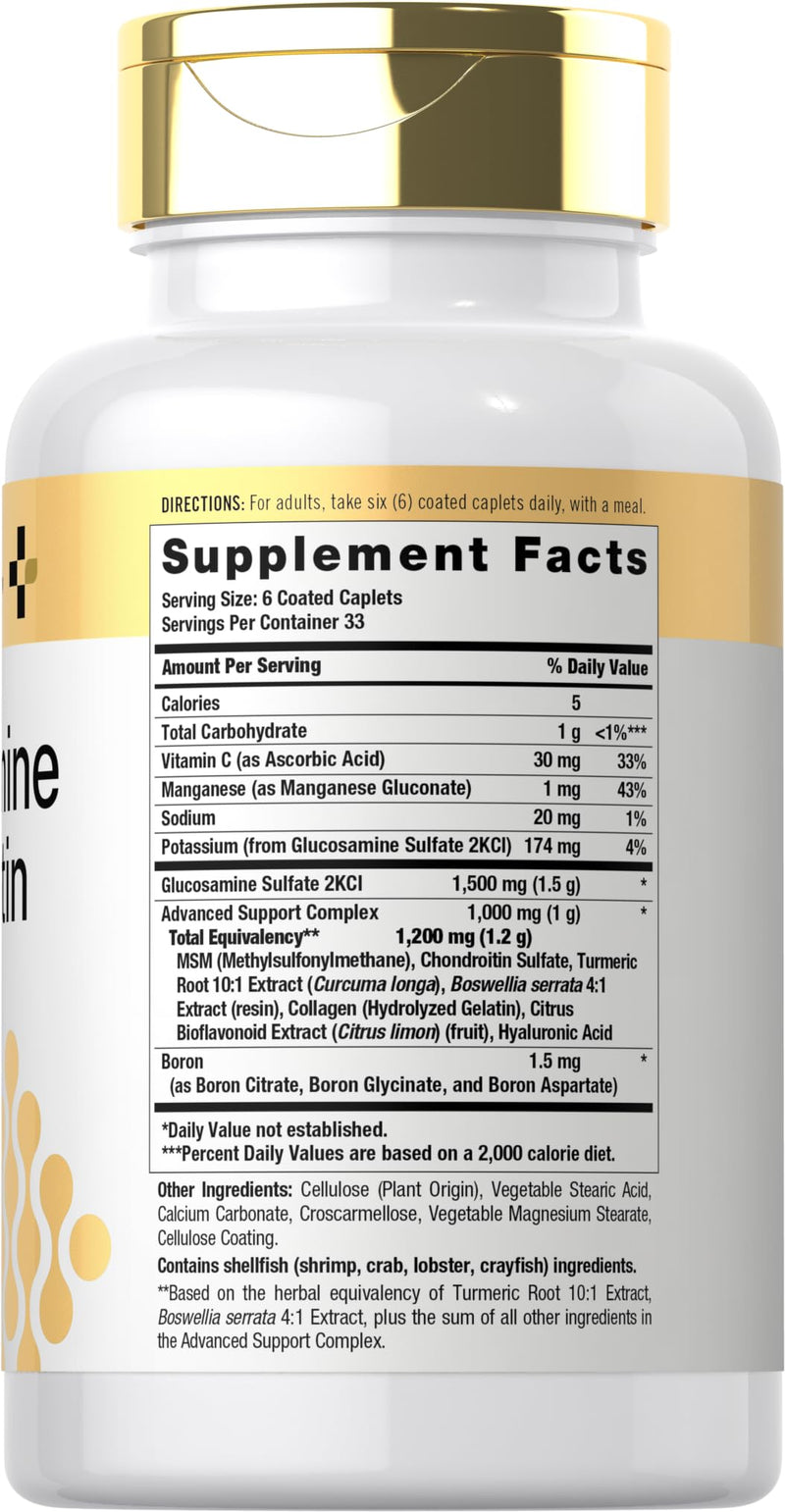 Doctor's Way Glucosamine Chondroitin MSM Turmeric | 200 Caplets | Advanced Support Complex | Non-GMO, Gluten Free Supplement - BeesActive Australia