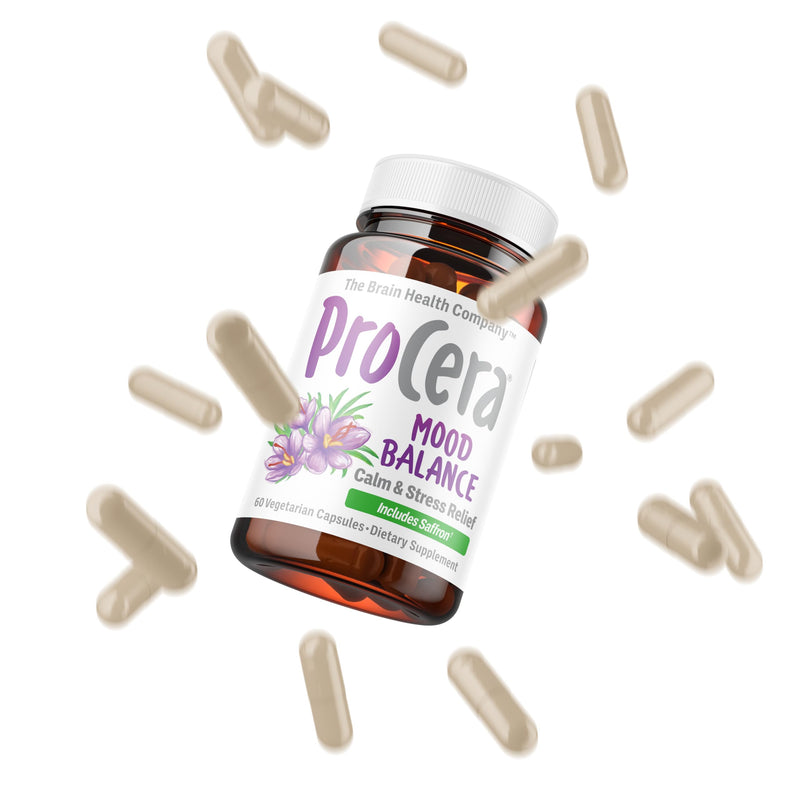 Procera Mood Support - Boost Mental Performance - Clarity - Mood Stability - Stress - Anxiousness - Mental Fatigue - Adaptogens - Saffron - Magnesium - Ashwagandha - Rhodiola - 60 Count