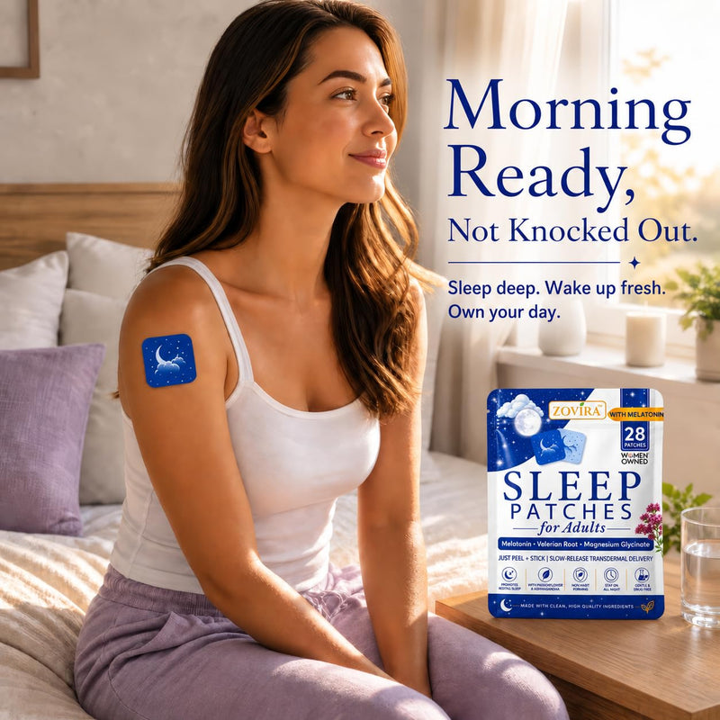 Sleep Patches for Adults — Extra Strength Melatonin & Magnesium Patch — Time-Release Sleep Aid Stickers — Non-Habit Forming, Hypoallergenic — 28 Transdermal Patches for Deep Rest & Relaxation Melatonin Extra Strength 1-Pack (Count 28)