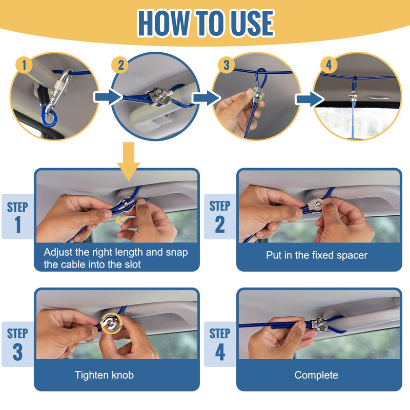 Adjustable Dog Seat Belt Harness for Car,Chew Proof Dog Car Leash Up to 200Lbs,Vehicle Dog Tether Car Restraint,Dog Truck Barrier Tie Down Out,Dog Safety Harness for Car Travel(5FT,for 1 Dog) 5FT Blue,For 1 Dog - BeesActive Australia