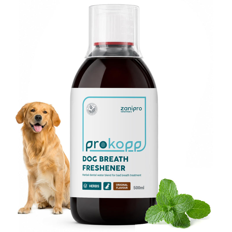 Dog Breath Freshener 500ml – Herbal Dental Water Additive for Dogs with Sage, Peppermint & Parsley, Daily Oral Care & Fresh Breath Support for Dogs