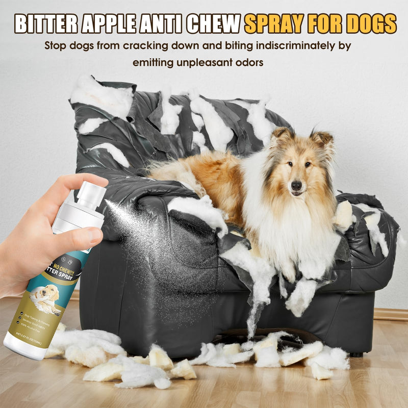 Bitter Apple Spray for Dogs, Effectively, No Chew Spray for Dogs Stop Licking Biting & Destructive Behavior Protect Your Furniture Prevent Licking Injuries Indoor/Outdoor Training Deterrent (150ML)