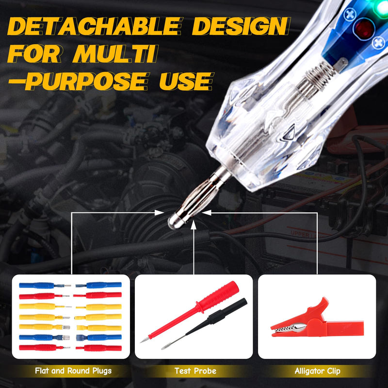 Test Light Probe Kit, 3-72V DC LED Digital Automotive Circuit Tester with Voltmeter, 18 Pieces Multi Function Auto Fuse Voltage Tester Electric Probe Test Kit - BeesActive Australia