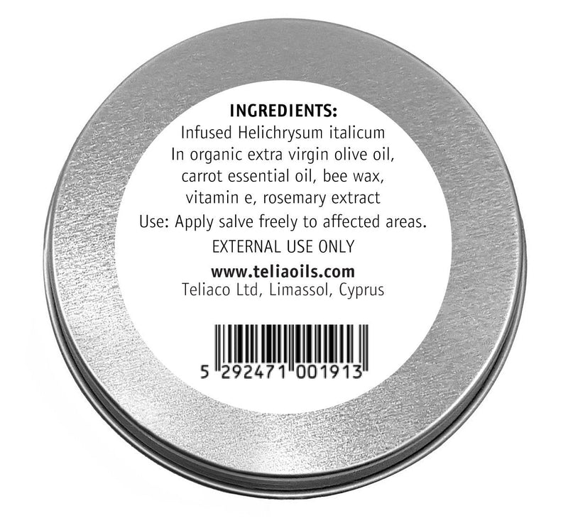 Teliaoils Helichrysum Italicum Multipurpose Salve | Helichrysum Oil | Soothing & Hydrating Relieving Balm | Irritated Skin, Stretch Marks, Varicose Veins & Wrinkles | Adults & Kids | 3.34oz/ 100gr | 3.3 Ounce (Pack of 1)