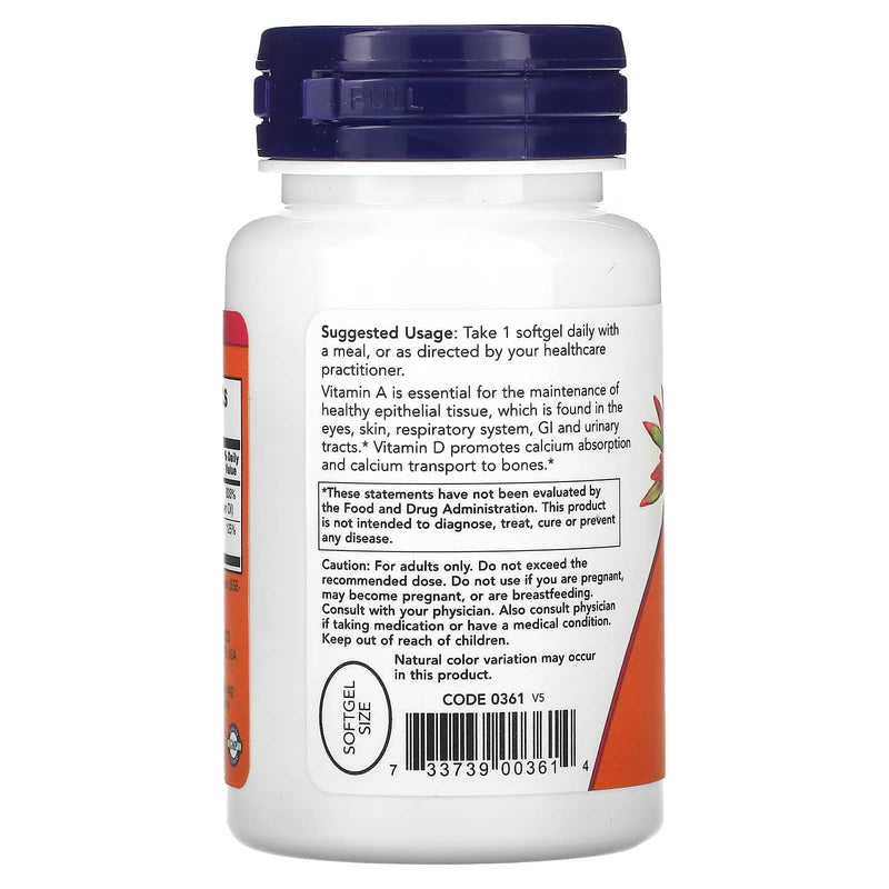 NOW Foods Ultra A & D 25000/1000 100 SGELS