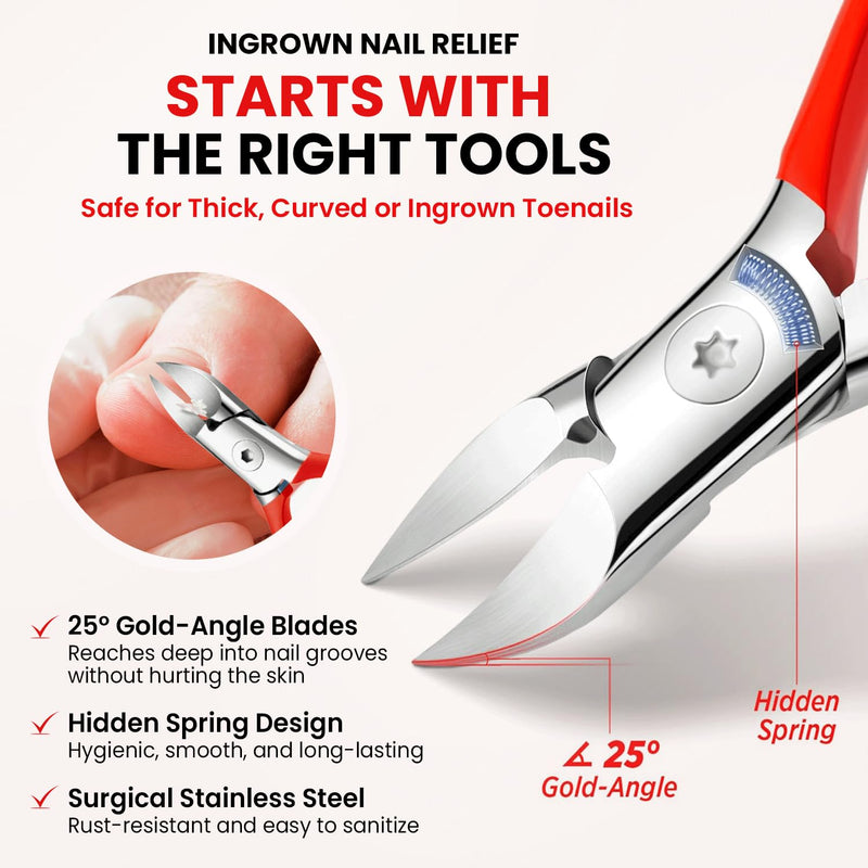 Treatonic Ingrown Toenail Treatment Kit – Nail Softening Drops & Precision Clippers Removal Set for Ingrown Toenail Care, Thick Curved Nails, Hard-to-Trim Toenails – Ingrown Toenail Tool for Home Use Ingrown Toenail Kit - BeesActive Australia