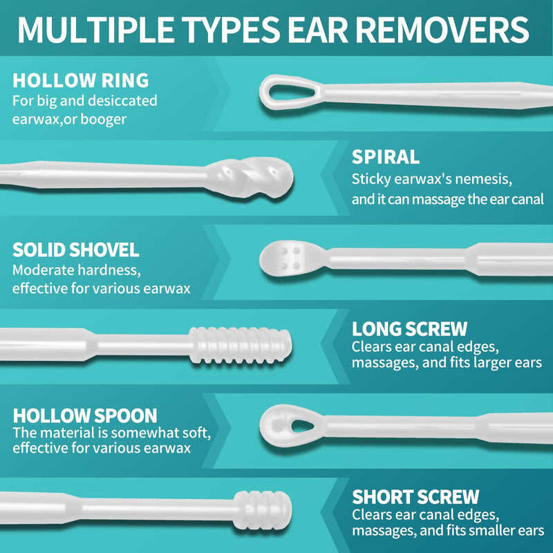 Ear Wax Removal Tool - 201 PCS Reusable Ear Cleaners, Professional-Grade TPE, Effective & Gentle Ear Cleaning Kit, Clogged & Itch Ear Relief - Suitable for All Types of Ears(3 Styles) 201-mixed - BeesActive Australia