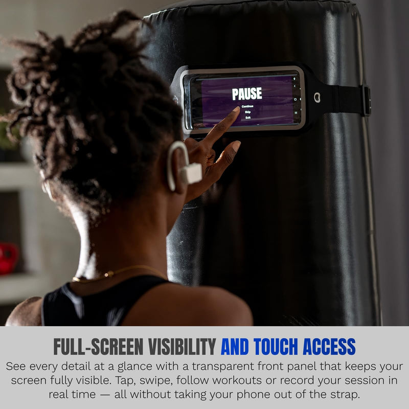Heavy Bag Phone Holder Strap – Punch Tracking Accessory for Boxing & Fitness, Fits Hanging & Standing Bags, Tracks Punch Power, Count & Progress, Works with PunchLab App (No Subscription)