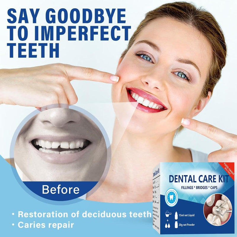 Broken Tooth Repair Kit, Zinc Oxide Eugenol Cement Dental Care Kit, Temporary Fixed Crown and Bridge (3) 3