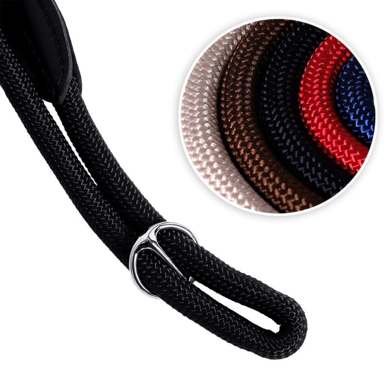 lionto retriever leash, robust and weatherproof for dogs of all sizes, quick to put on dog leash and collar in one, 170 cm, fur-friendly leash with integrated pull stop, vegan, black, length 170 cm - BeesActive Australia