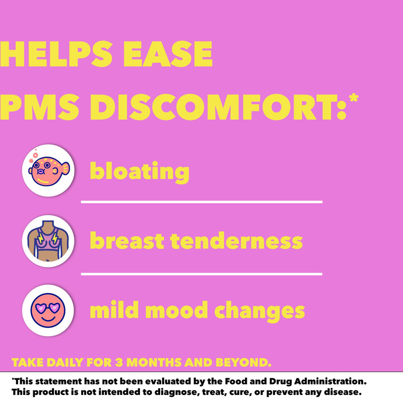 Midol Supplements Peace Out PMS, PMS Support Supplement, Formulated with Chasteberry to Help Ease Breast Tenderness & Mild Mood Changes, Also with Ginger Powder & Valerian Extract, 30 Count