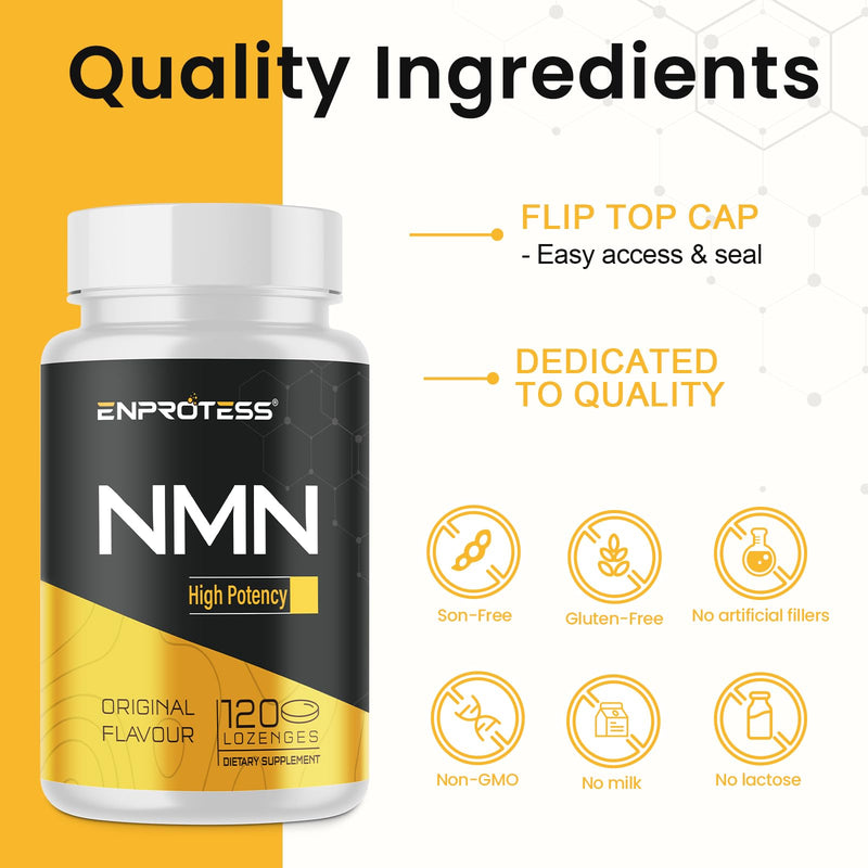 Sublingual NMN 500mg, NMN Supplement（120-Day Supply）, 99% Pure, 120 Lozenge | Max Absorbency & Fast-Acting NMN (Nicotinamide Mononucleotide) for NAD, Cell, Immune, Energy, Muscle, Anti-Aging & Longevity 120 Count (Pack of 1)