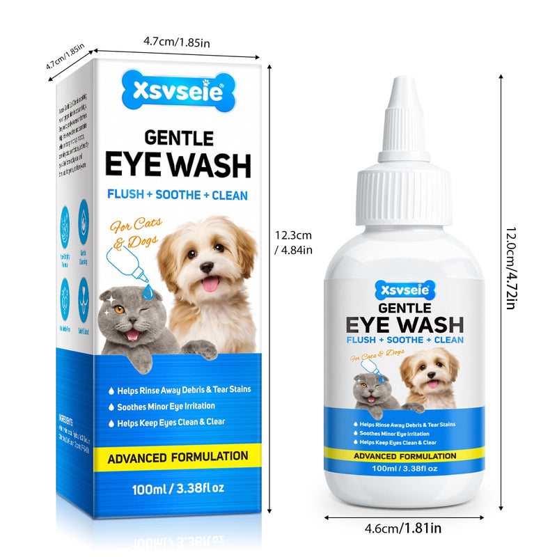 Dog Eye Drops 60ml, Eye Drops for Dog Cat Antibacterial for Infection, Dry, Itchy, Irritated, Gunky & Tear Stain Eyes (1) 1