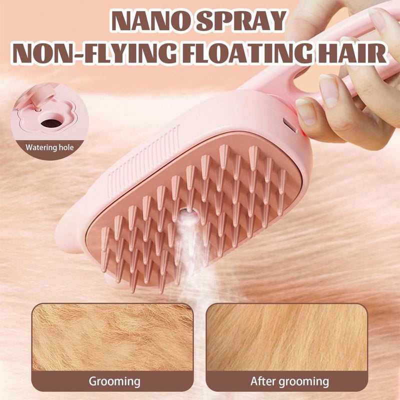 Cat Steam Brush for Shedding, Steam Brush for Indoor Cats, Water Brush, Cat Spray Mist Massaging Brush, Pet Hair Removal Brush, Suitable for Cats, Dogs and Rabbits, Cat Cleaning Brush 😽beige - BeesActive Australia