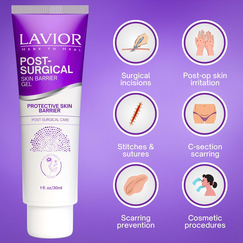 LAVIOR Post-Surgical Scar Gel (1 oz) – Use From Day One After Incision – All-in-One Incision & Scar Recovery Care – Botanical, Fragrance-Free, Steroid-Free – C-Section, BBL, Tummy Tuck