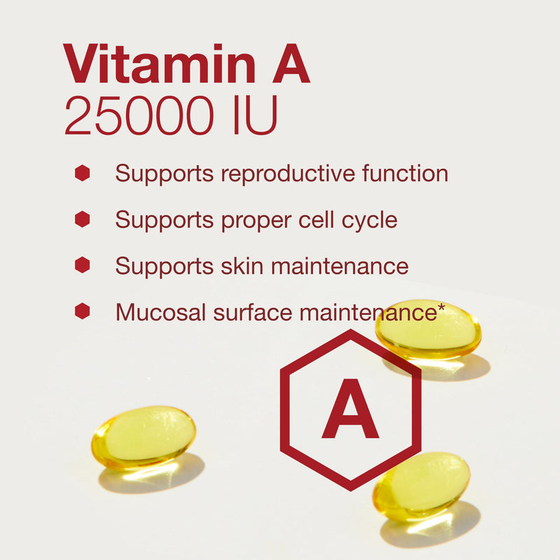 PROTOCOL FOR LIFE BALANCE Vitamin A 25,000 IU - Eye, Retina, and Immune Health - 100 Softgels (Pack of 2) 100 Count (Pack of 2)