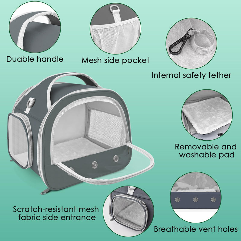 ERKOON Transport Box Rabbit Small Animal Pet Carrier Bag Guinea Pig Carrier Bag (Grey) - BeesActive Australia