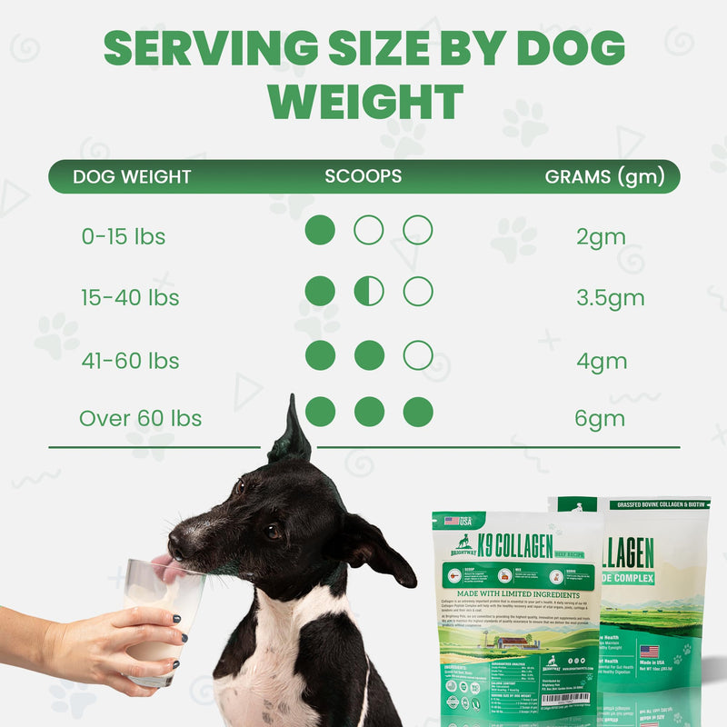 K9 Collagen PEPTIDE Complex W/BIOTIN - Hip & Joint Supplement for Dogs- Supports Healthy Joints, Skin & Coat – Helps in Recovery & Repair– 3+ Months Supply - Over 114 Servings! - PawsPlanet Australia