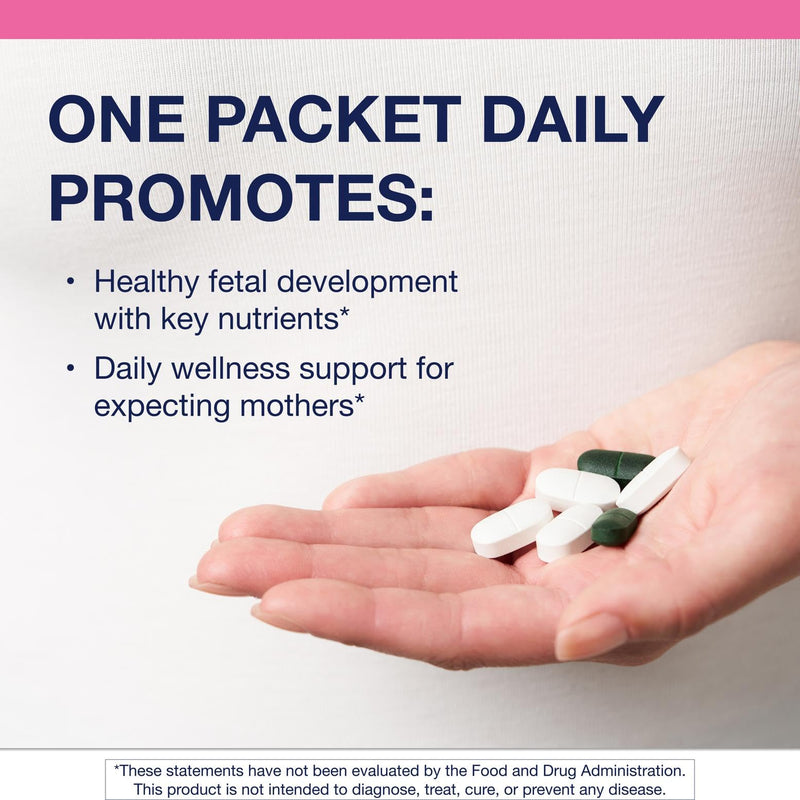 Metagenics Fem Prenatal Vitamin & Mineral Packs, 30 Packets | Prenatal Vitamin and Mineral Packs with Folate, Choline, Iron and Biotin, Supports Fetal and Brain Development