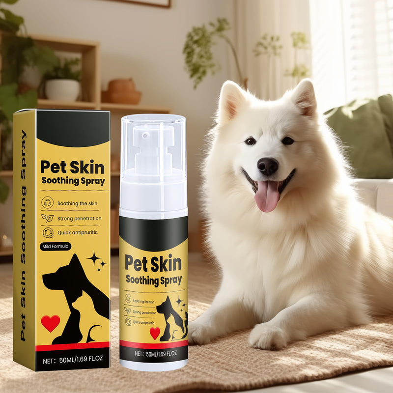2 PCS Pet Skin Treatment Spray Multifunctional Pet Skin Soothing Spray Natural and Gentl for Dogs and Cats Effectively Soothing Dry (50ml)
