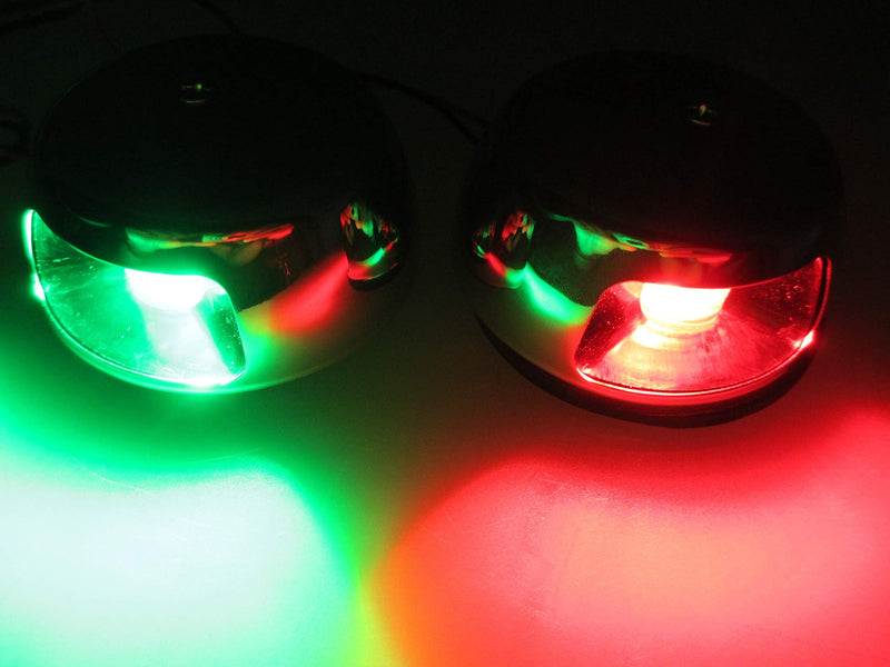 Pactrade Marine Horizontal SS304 Navigation Green Starboard Red Port LED Lights - BeesActive Australia