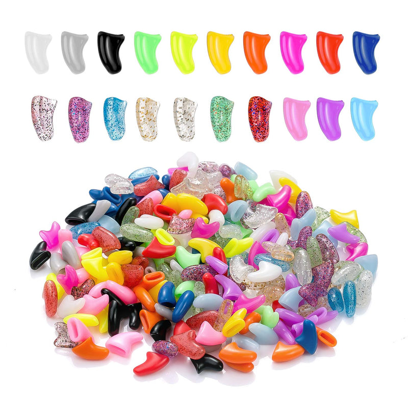 Pack of 200 cat nail covers, claw protection for cats, dogs, colorful soft claws, kitten nail caps, cat nail covers, nail plugs with adhesive adhesives, applicators with instructions for pets - BeesActive Australia