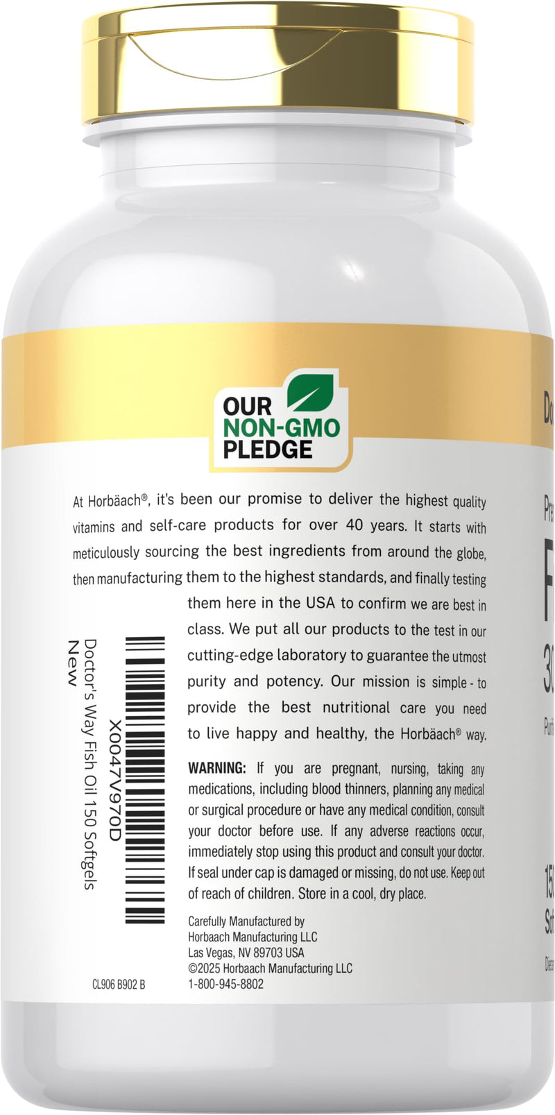 Doctor's Way Fish Oil 3000mg | 150 Softgels | Omega-3 with EPA and DHA | Non-GMO, Gluten Free Supplement 150 Count (Pack of 1)