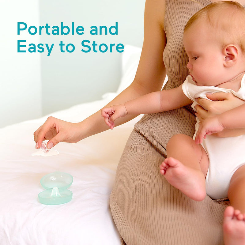 Paruu Contact Nipple Shields, Butterfly Breastfeeding Nipple Shields for Protecting Sore, Flat or Inverted Nipples, 100% Food-Grade Silicone, Made Without BPA/BPS, Include Carry Case (20mm) 20mm - BeesActive Australia