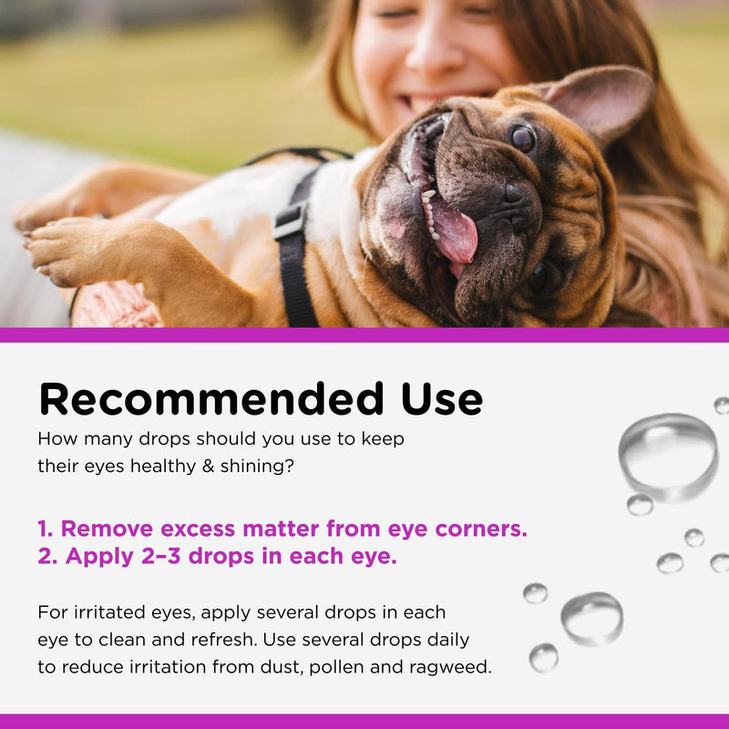 Nutri-Vet Eye Rinse for Dogs, Dog Tear Stain Remover, Eye Wash, Allergy Relief for Pet Puppies, Puppy Supplies, Pet Safe Formula, Vet Formulated, Prevents Infections, 4oz 1 Pack