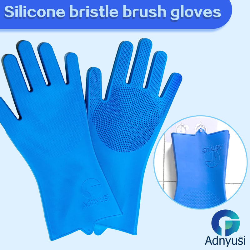 Pet Grooming Gloves-Heat Resistant Silicone Gloves with High Density Teeth Enhanced Five Finger Design for Bathing and Massage Effective Removal of Dogs Cats Rabbits Sheep with Hair Pet Floating Hair - BeesActive Australia