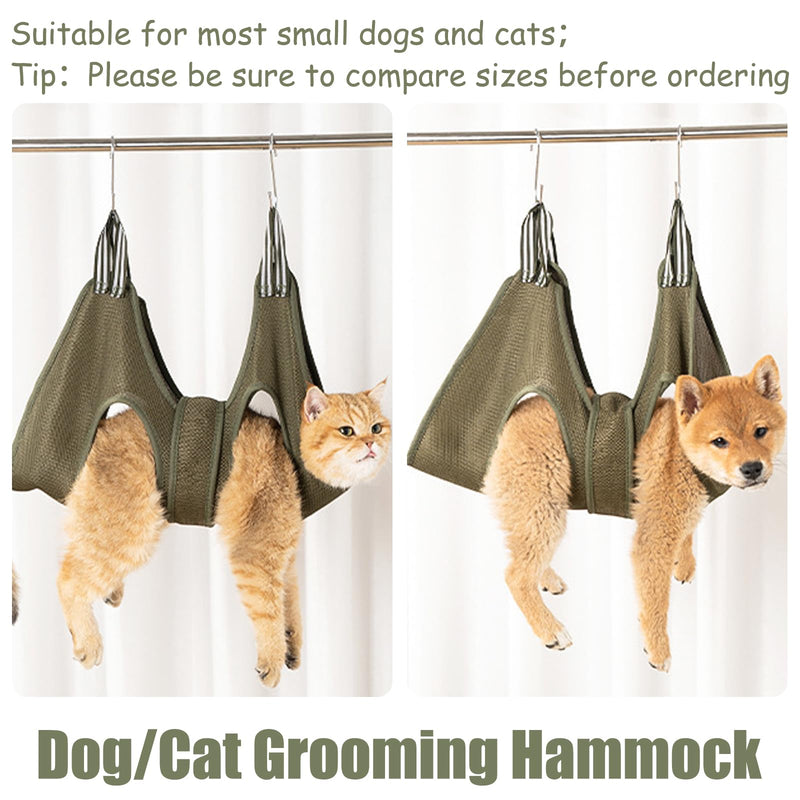 GIEEU Dog Grooming Hammock, Pet Hammock with Wide Strap, Dog Harness for Hanging Nails, Pet Grooming Sling for Dog and Cat (with 2 Hooks) - BeesActive Australia