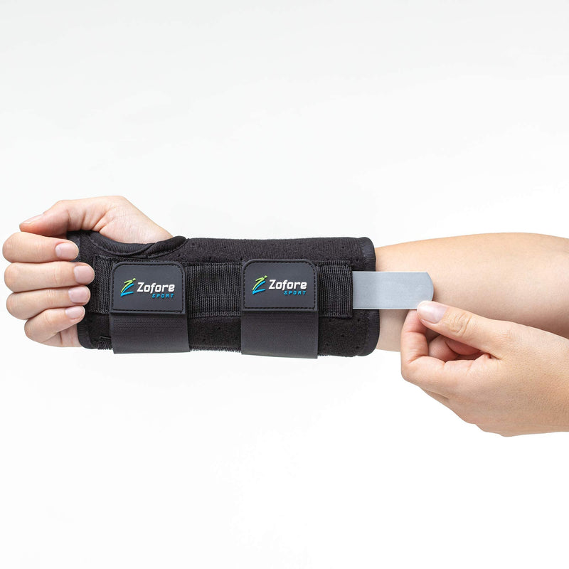 ZOFORE SPORT Carpal Tunnel Wrist Brace Support with 2 Straps and Metal Splint Stabilizer - Helps Relieve Tendinitis Arthritis Carpal Tunnel Pain - Reduces Recovery Time for Men Women - Left (L/XL) 2 strap brace Left L/XL